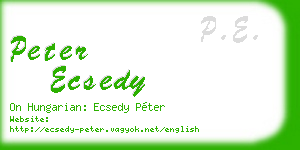 peter ecsedy business card